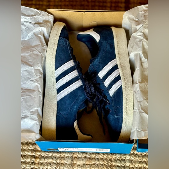 *NWT&B* Adidas / Campus 80s Suede Leather Sneaker / Navy & White / 6 Mens - Picture 8 of 10